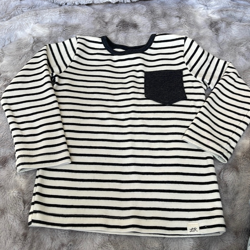LuLu and Roo Jet striped long sleeve pocket shirt